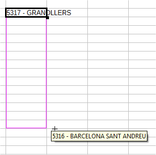 Creando la lista de oficinas mediante arrastre