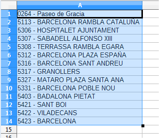 Seleccionando la lista