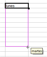 Creando lista con los días de las semana