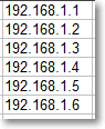 Serie de direcciones IP completada